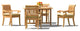 5-Piece Teak Set, 48" Butterfly Table, 4 Giva Chairs, Sunbrella Cushion, Spa