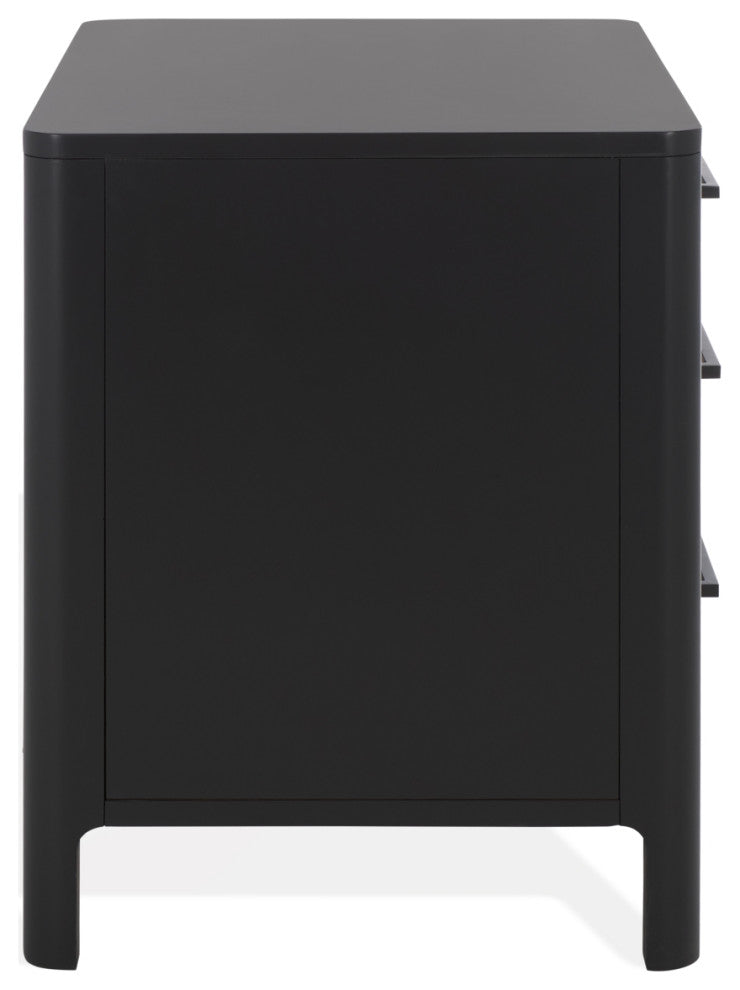 Safavieh Couture Abbiava 3 Drawer Wood Nightstand, Black
