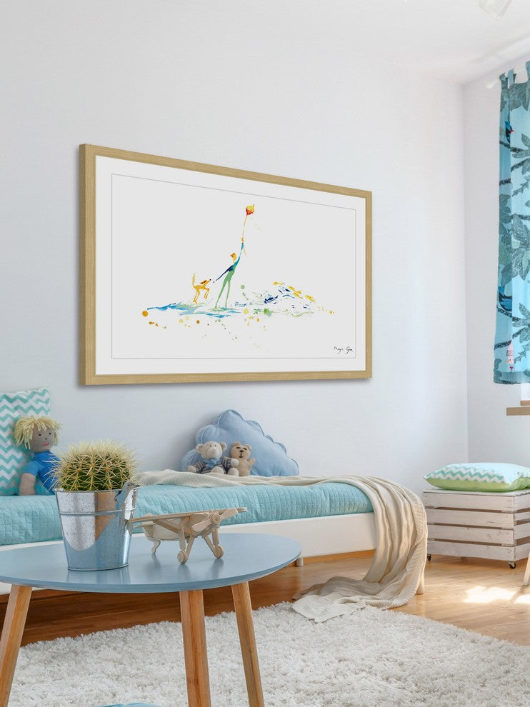 Marmont Hill, "Boy and His Dog" by Maya Gur Framed Painting Print, 36x24