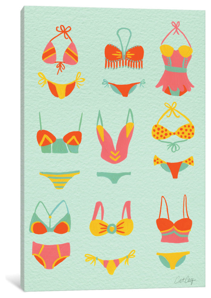 "Bikini Mint" Print by Cat Coquillette, 18"x21"x1.5"