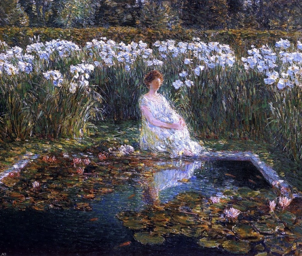 Frederick Childe Hassam Lilies Premium Canvas Print