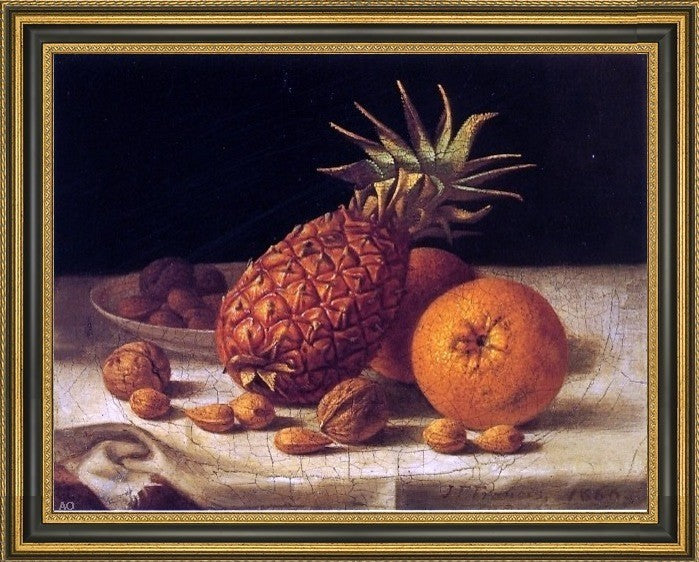 John F Francis Oranges and Pineapple Framed Premium Canvas Print, 18"x24"