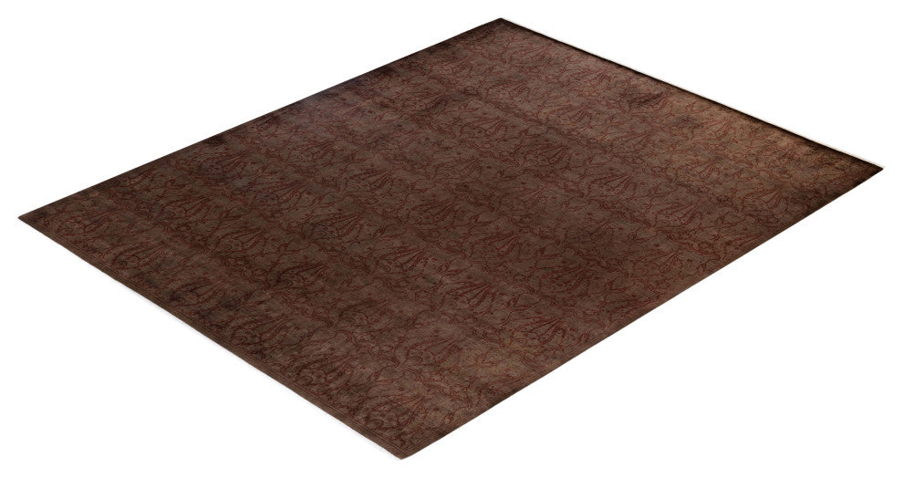 Fine Vibrance, One-of-a-Kind Hand-Knotted Area Rug Brown, 9' 5" x 11' 8"