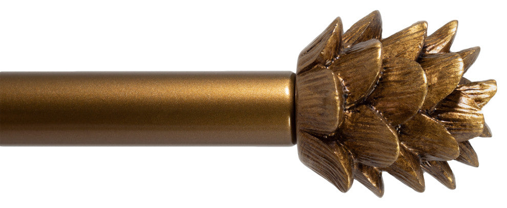 3/4" Pinecone Adjustable Curtain Rod, Renaissance Gold, 28"-48"
