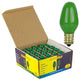 Sunlite 7 Watt C7 Colored Night Light, Candelabra Base, Ceramic Green, 25 Pack