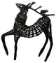 Glittery Wicker Walking Reindeer Figure, Dark Brown and Black, 3'