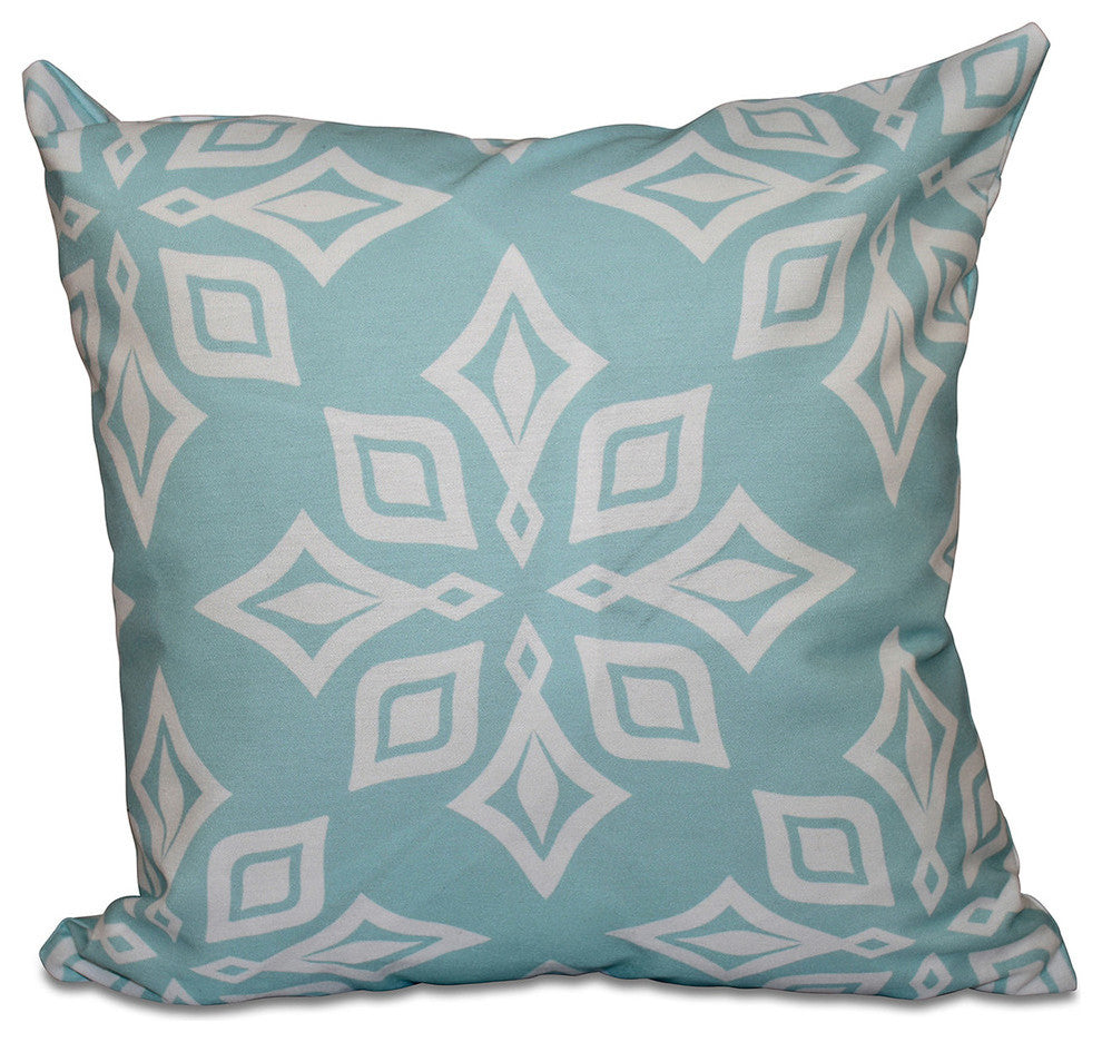 Beach Star, Geometric Print Pillow, Aqua, 18"x18"