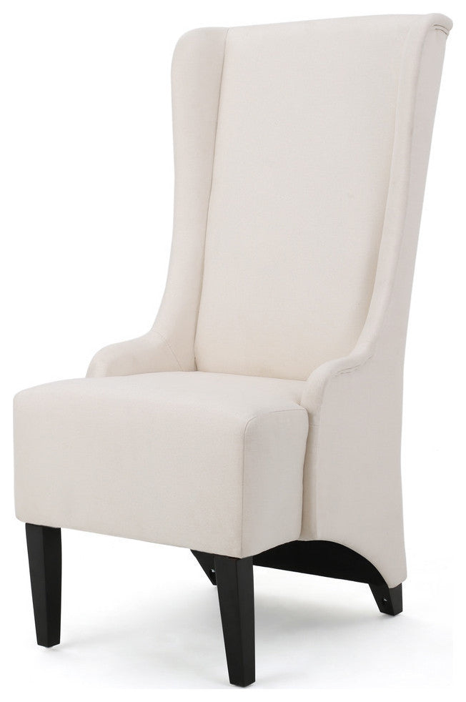 GDF Studio Sheldon Traditional Design High Back Fabric Dining Chair, Beige