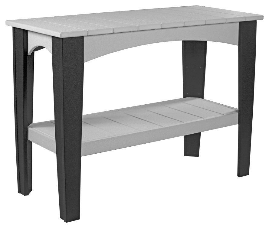 Poly Island Buffet Table, Dove Gray & Black