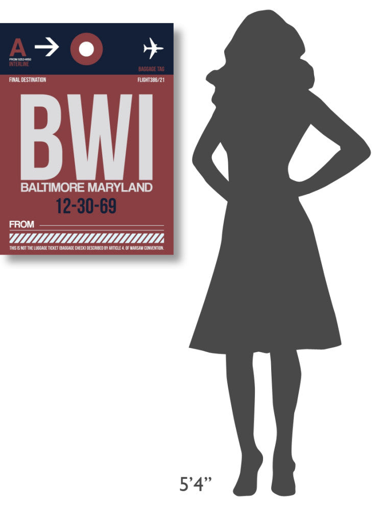 "BWI Baltimore Luggage Tag 2" Fine Art Print