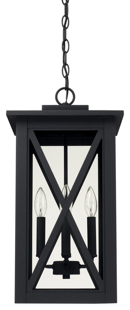 Avondale 4 Light Outdoor Hanging Lantern, Black