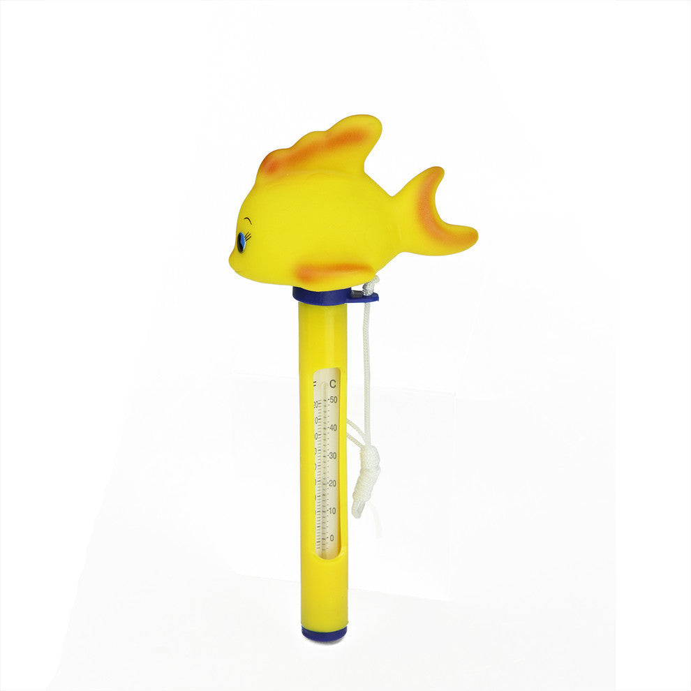 9.25" Yellow Goldfish Floating Swimming Pool Thermometer With Cord