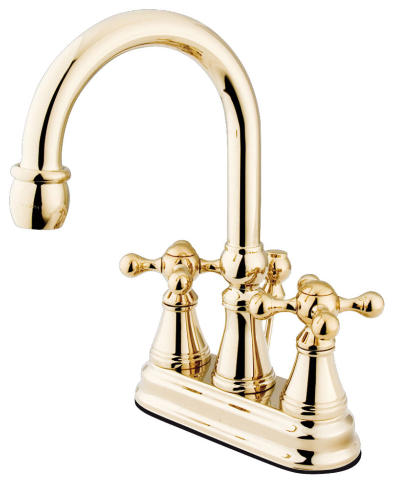 Kingston Brass 4" Centerset Bathroom Faucet, Polished Brass