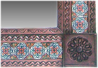 Medium Brown Gerona Tile Talavera Tin Mirror