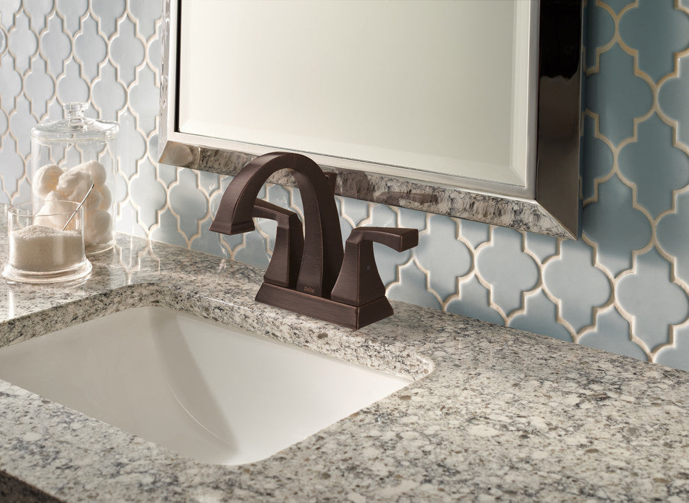 Delta Dryden 2 Handle Centerset Bathroom Faucet, Venetian Bronze, 2551-RBMPU-DST