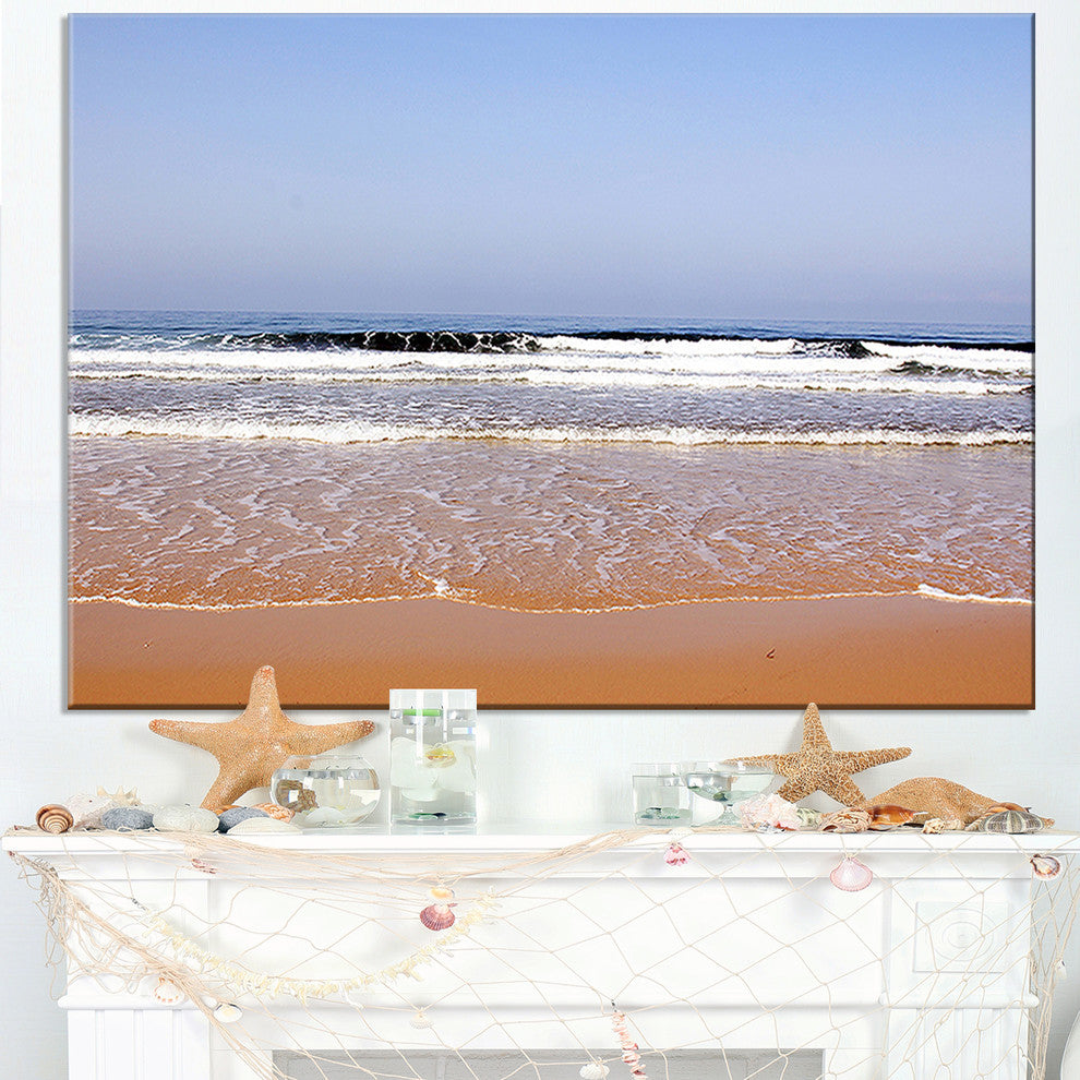 "Beautiful Sea And Beach Ashdod Israel" Seascape Wall Art, 1 Panel, 60"x28"