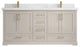 Boston 72" Double Sink Bath Vanity in Fine Grain 2" Calacatta Nuvo