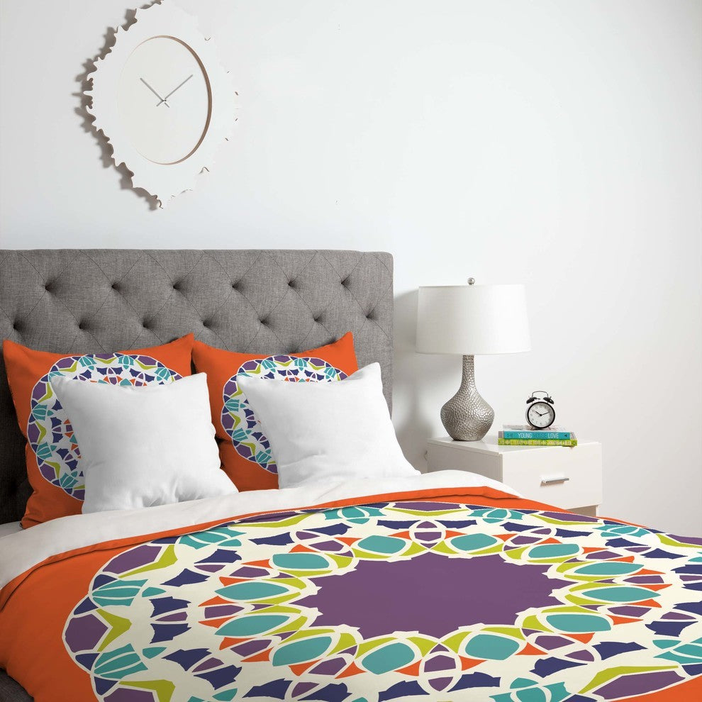 Deny Designs Karen Harris Mod Medallion Mulberry Duvet Cover - Lightweight