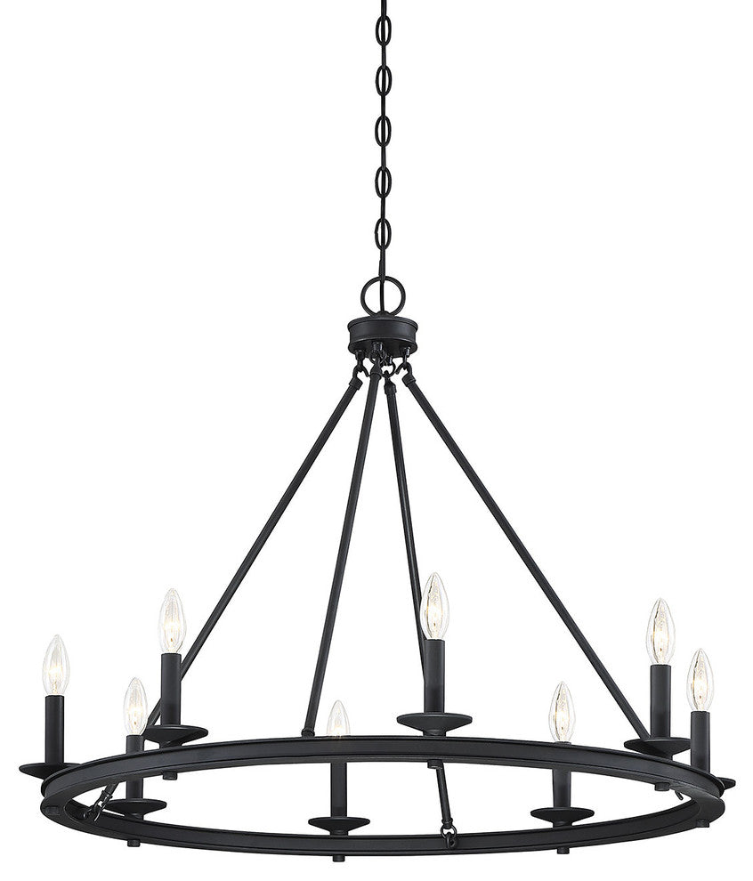 8-Light Chandelier, Matte Black