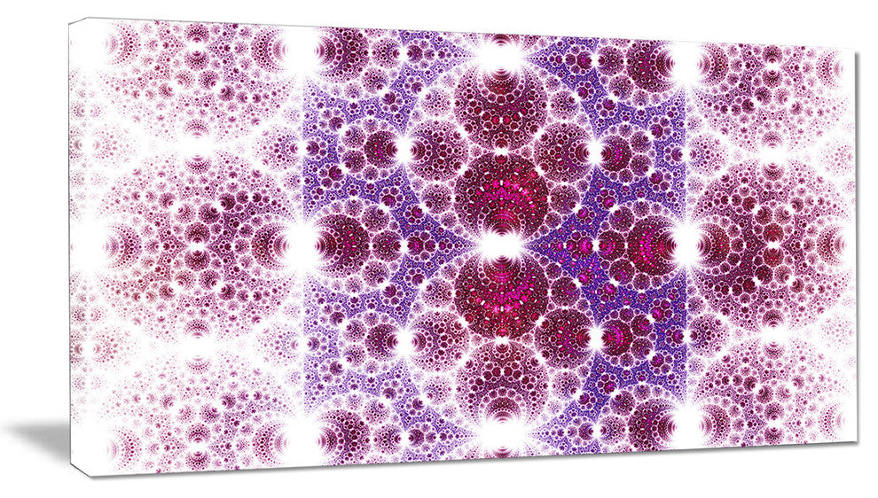 Exotic Pink Fractal Crescent Pattern, Abstract Art on Canvas, 32x16