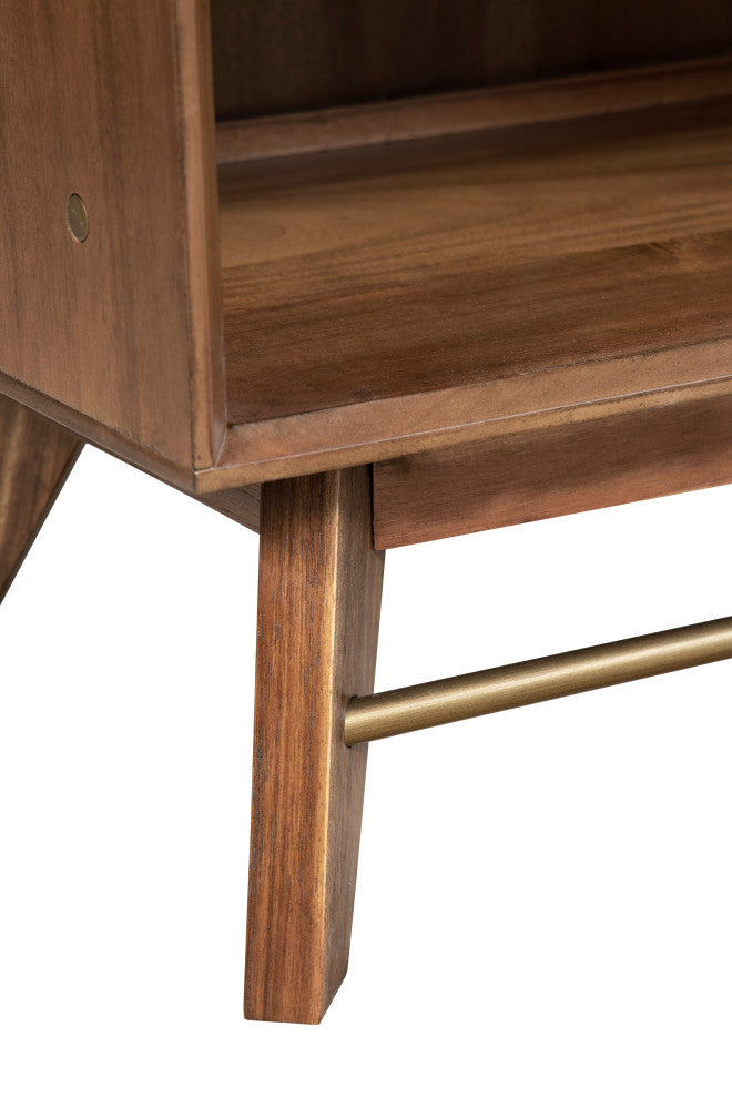 Mid-Century Modern Night Stand, Walnut 1-Drawer