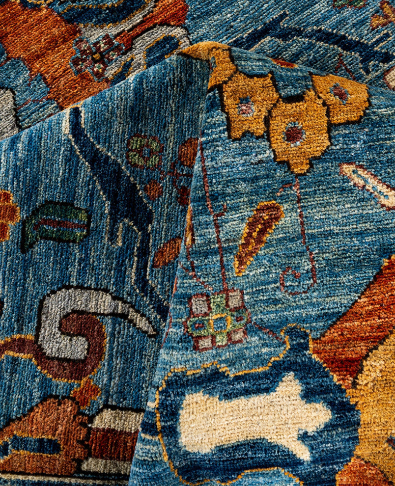 Serapi One-of-a-Kind Hand-Knotted Area Rug Light Blue, 8'3" x 9'10"