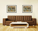 World Vintage Map Print On Canvas With Picture Frame 28" X 37"