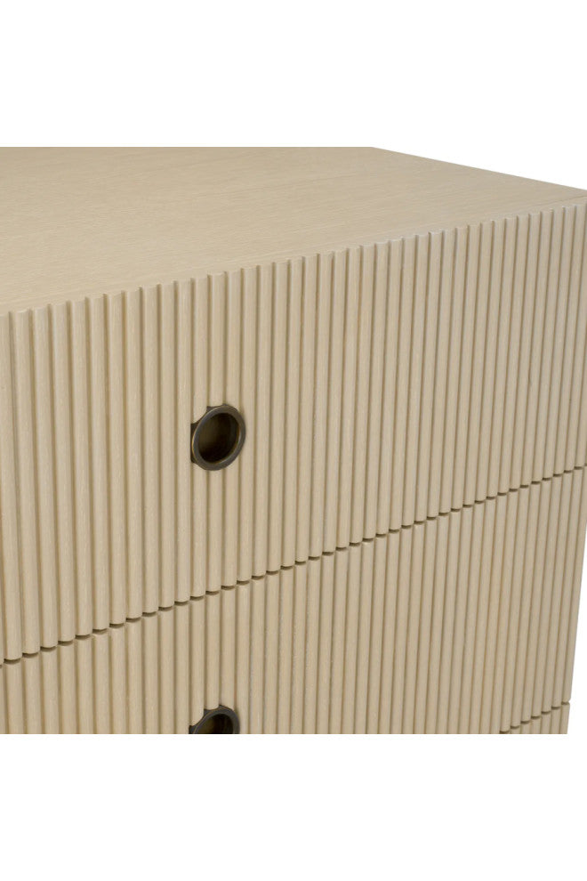 Ribbed Wood 6-Drawer Chest, Eichholtz Dimitrios, Brown