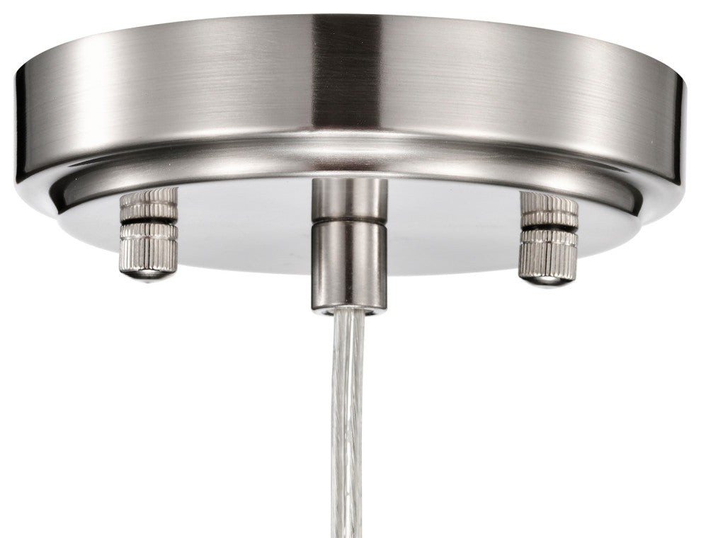 Avenue 1-Light Brushed Nickel Clear Glass and White Glass Shades Mini Pendant