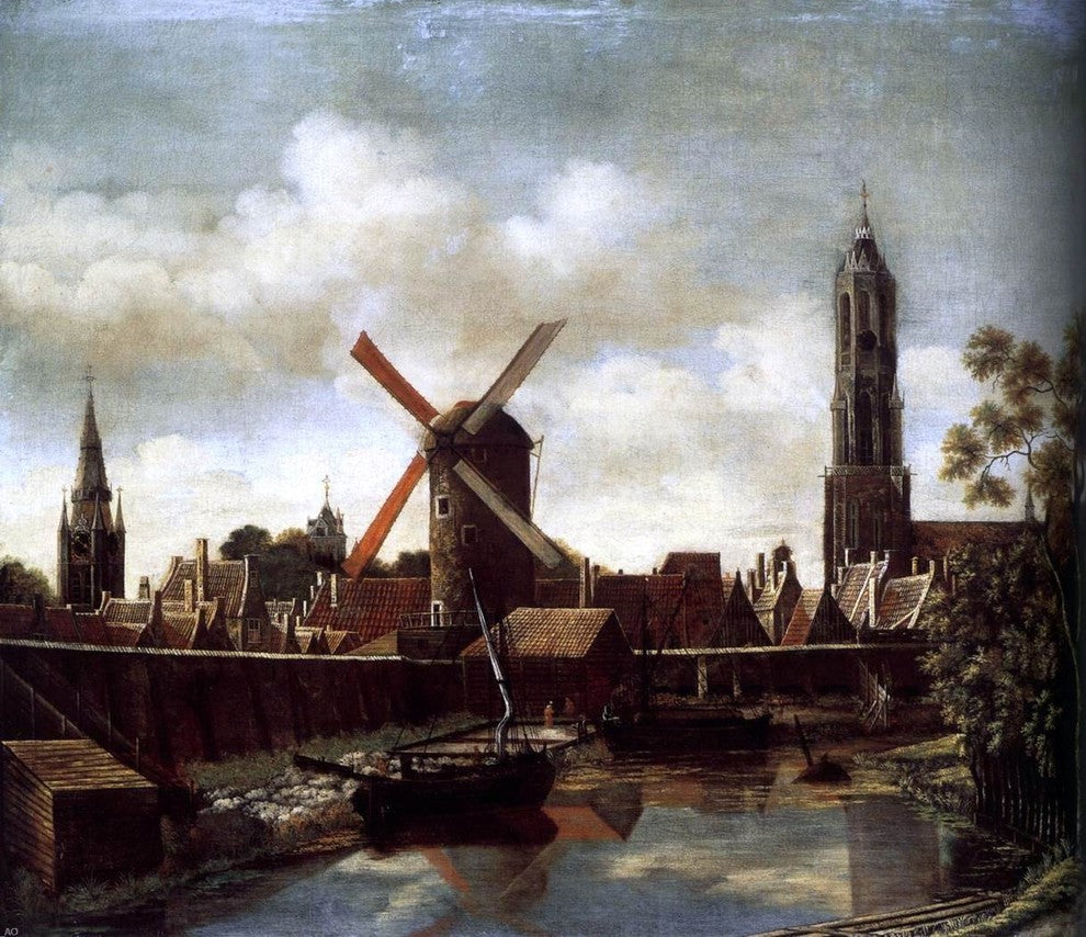 Daniel Vosmaer The Harbour of Delft - 20" x 25" Premium Canvas Print