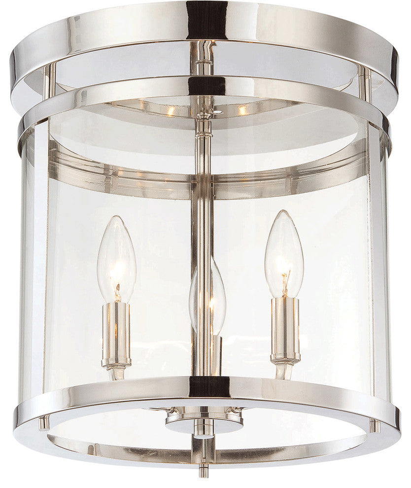 Penrose 3-Light Semi-Flush, Polished Nickel