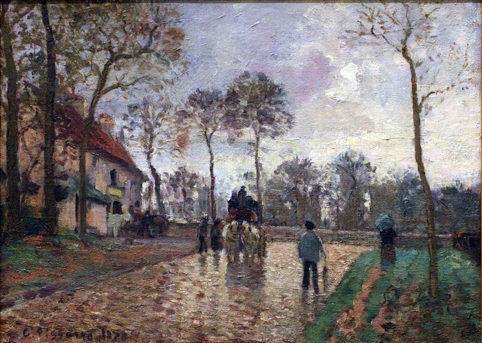 Camille Pissarro Carriage in Louveciennes - 18" x 27" Premium Canvas Print