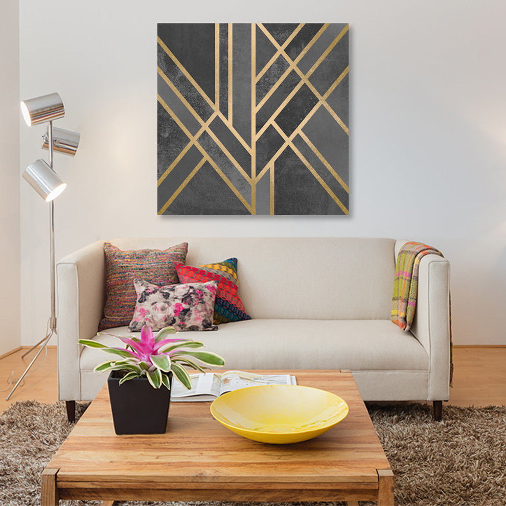 "Art Deco Geometry I" by Elisabeth Fredriksson, Canvas Print, 26"x26"