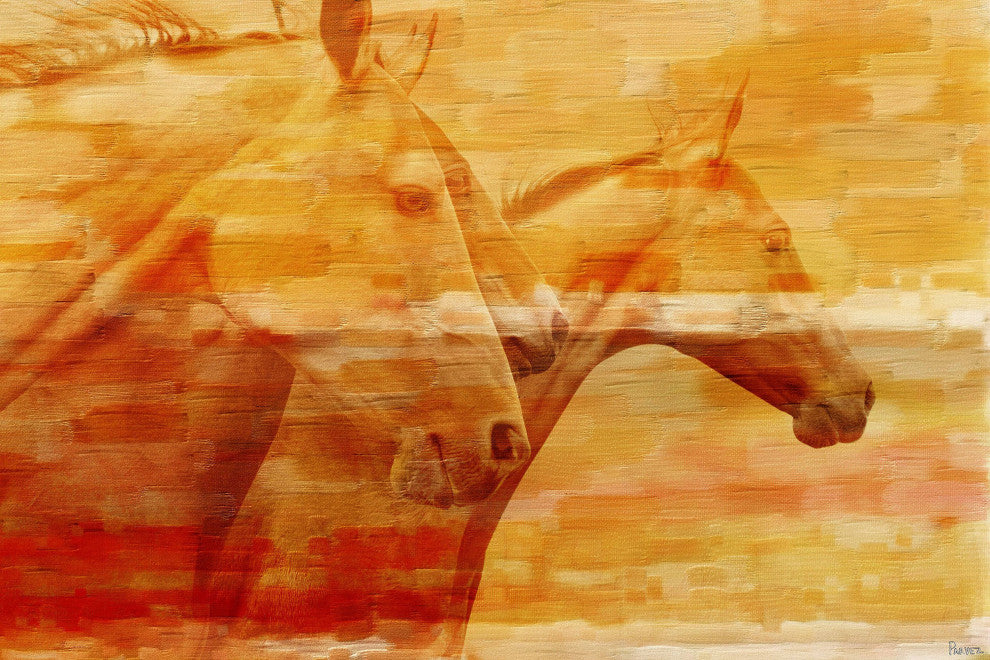 "Horsey" Print on Canvas, 36"x24"