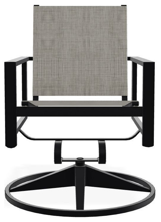 Tribeca Sling Outdoor Swivel Rocker, Smoke/Black
