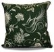 Decorative Holiday Pillow Floral Print, Dark Green, 26"x26"