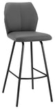 Tandy Gray Faux Leather and Black Metal 30" Bar Stool