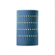Small Cactus Cylinder Outdoor Wall Sconce, Open, Midnight Sky, White, LED