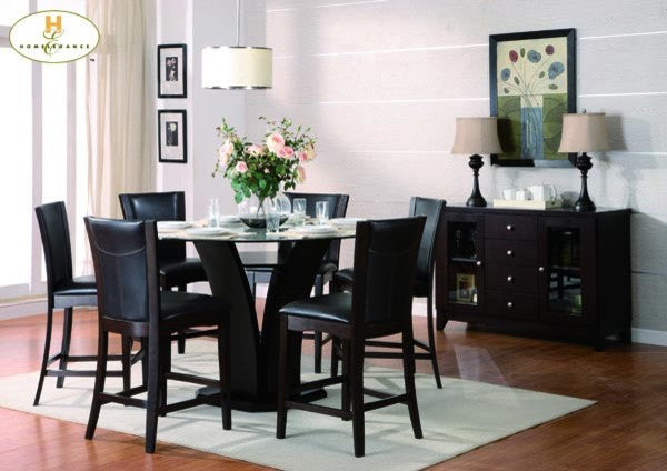 Homelegance Daisy 5-Piece Round Counter Height Dining Room Set