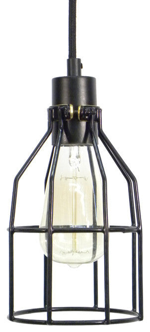 Black Round Cage Pendant Light