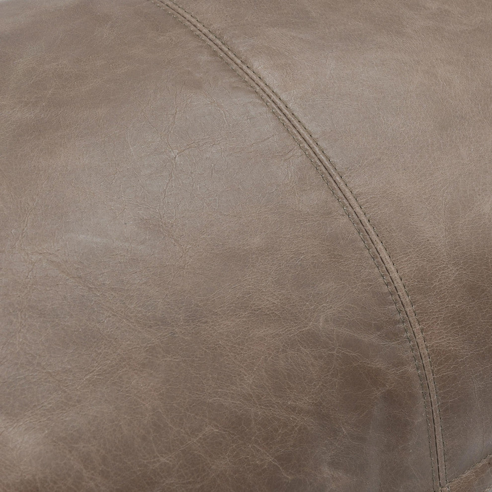 Cheyenne 100% Leather 14"x26" Throw Pillow by Kosas Home, Taupe