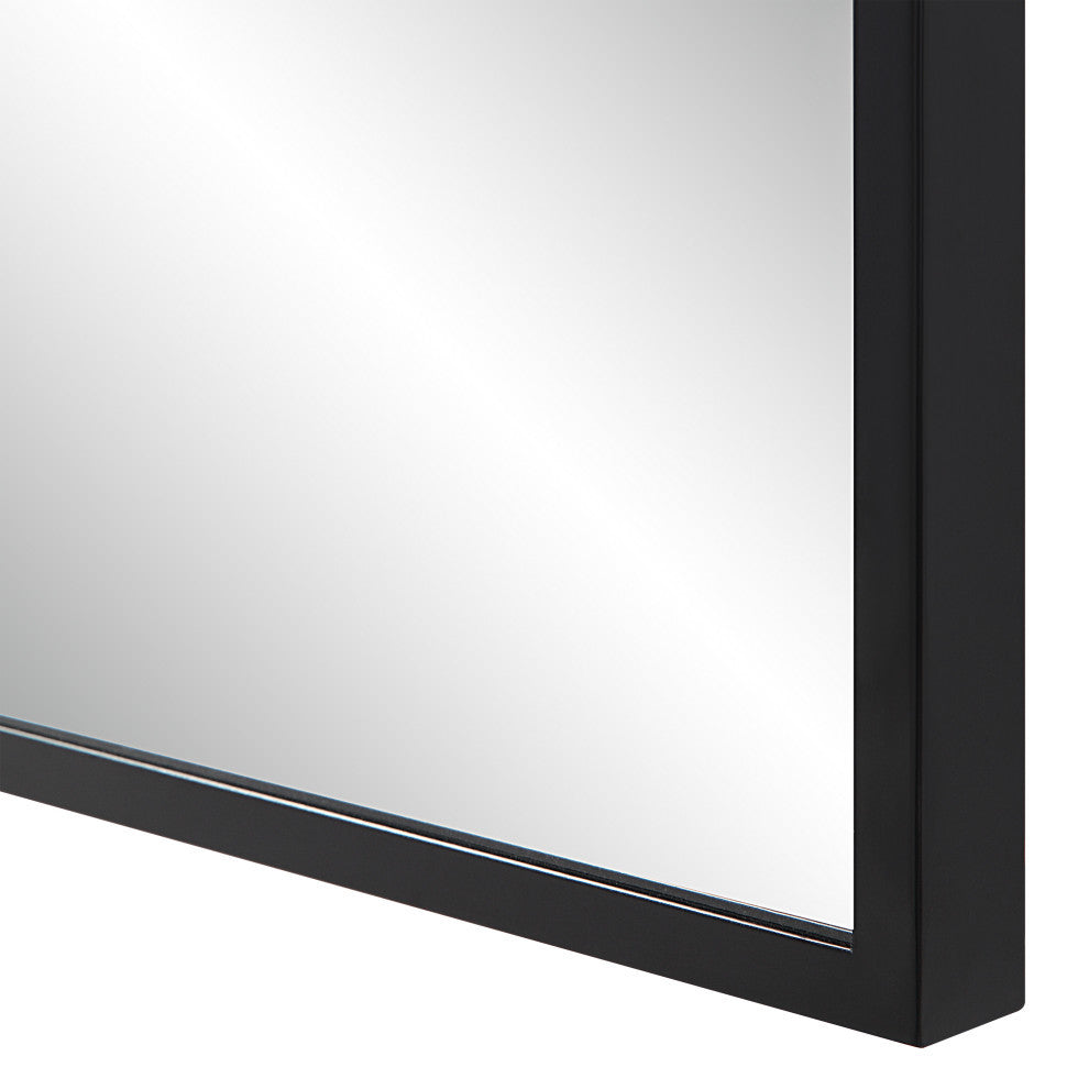 Balina 72" Tall Rectangular Arch Mirror, Matte Black