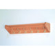 Wooden Mallet Hat and Coat Wood Rack with 6 Brass Hooks in Light Oak