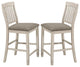 Set of 2 Wood Dining Chair, Fossil and Rustic Cream