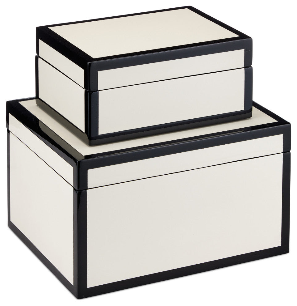 Ivory Lacquer Box, 2-Piece Set