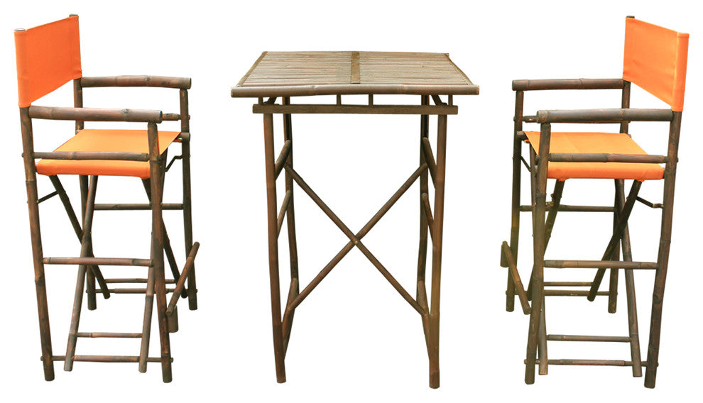 Director High Square 3-Piece Table Set, Pottery, Espresso