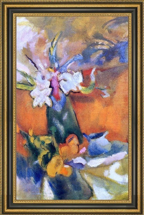 Jules Pascin the Vase of Flowers Framed Premium Canvas Print, 18"x27"
