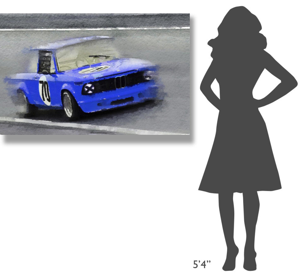"1969 BMW 2002 Racing Watercolor" Fine Art Print