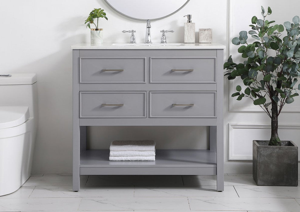 Home Living 36" Single Bathroom Vanity, Gray