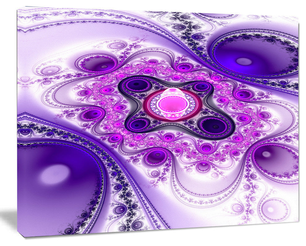 Purple Wavy Curves and Circles, Abstract Canvas Art Print, 40x30